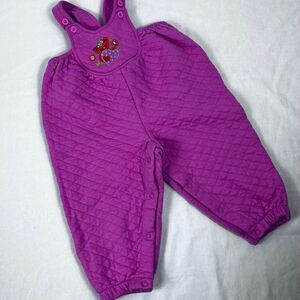Sesame Street Zoe Quilted Overalls Hot Pink Size 18M